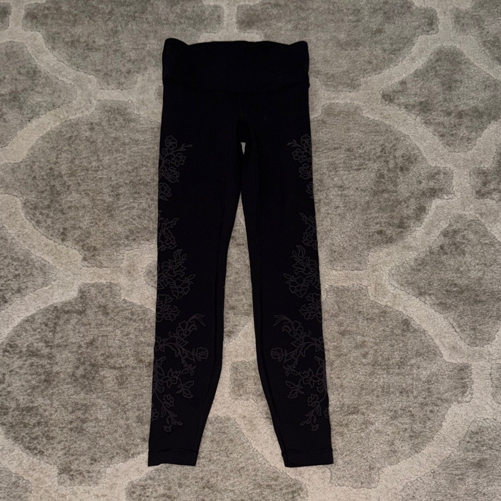 Black Floral Leggings